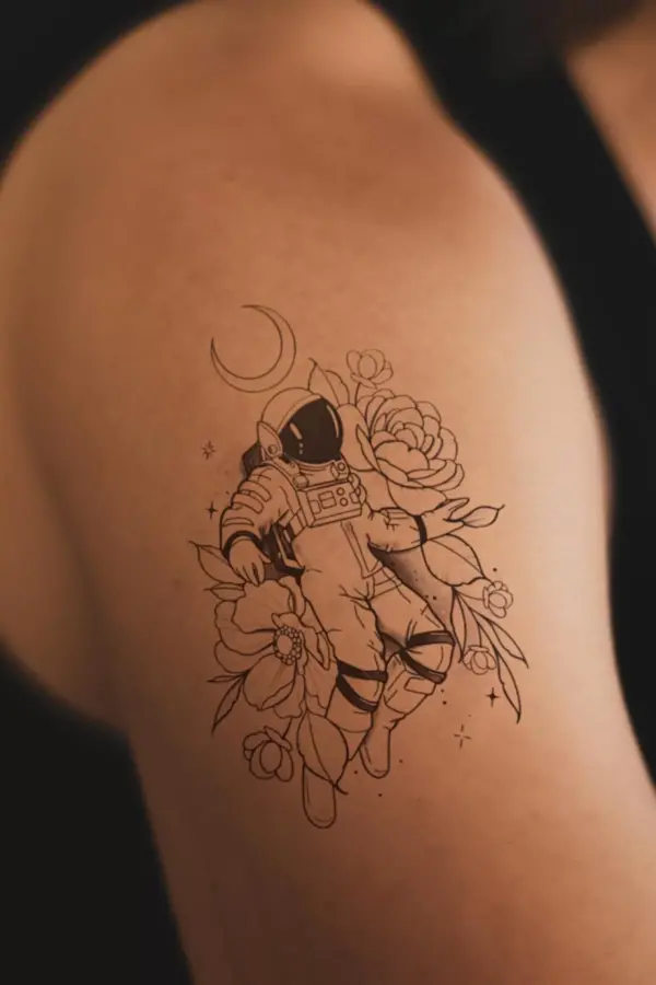 Geçici Astronot Mini Dövme Tattoo