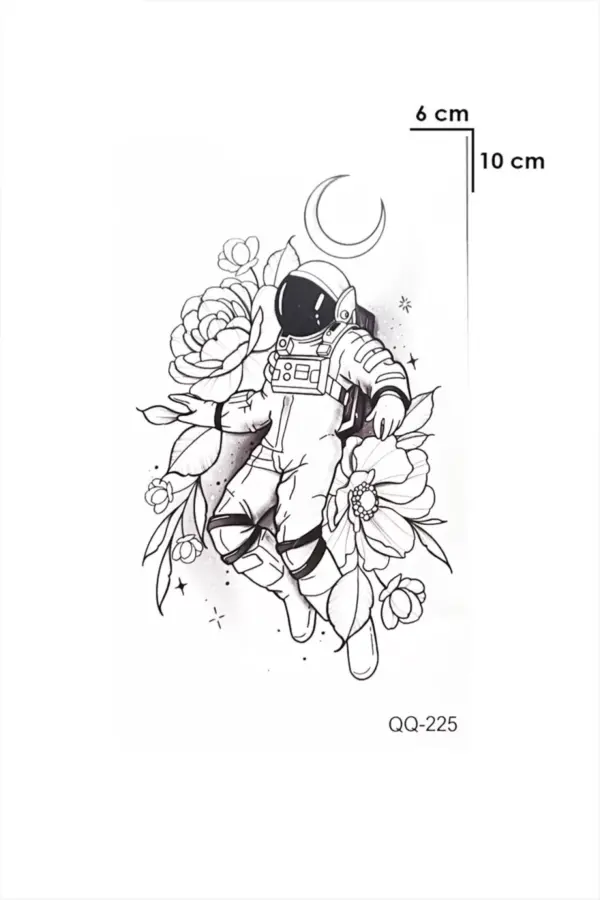 Geçici Astronot Mini Dövme Tattoo