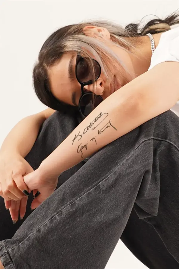 Geçici Atatürk İmza Mini Dövme Tattoo