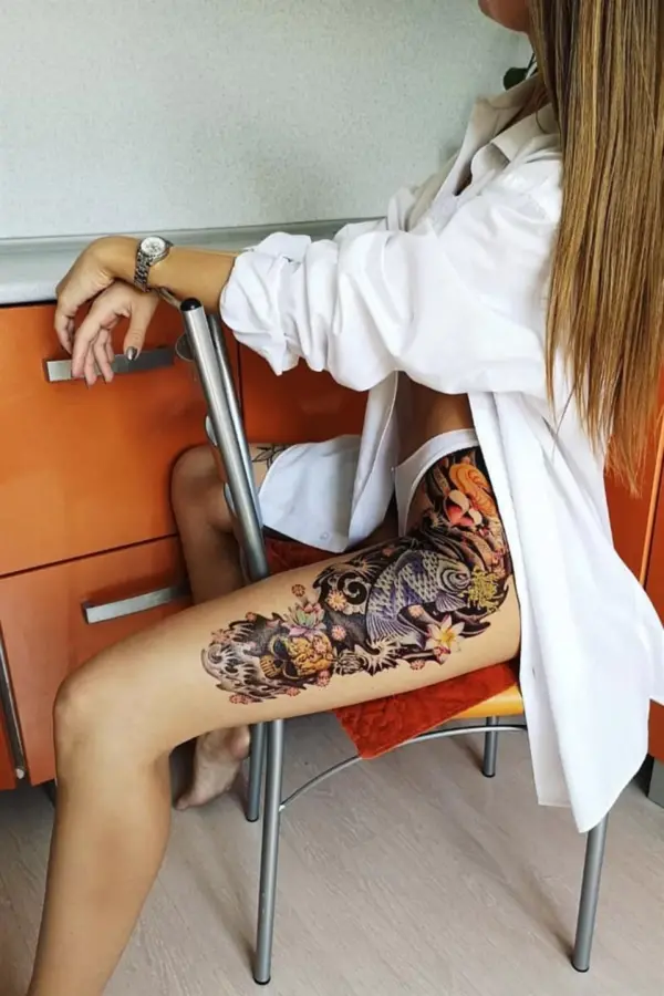 Geçici Balık Kurukafa ve Kalp Kol Dövme Tattoo