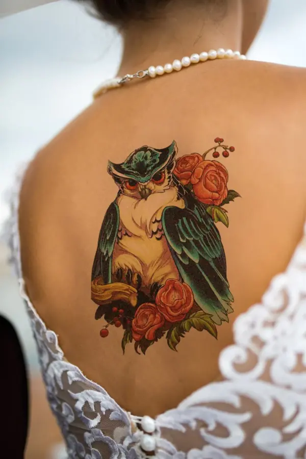 Geçici Baykuş Dövme Tattoo