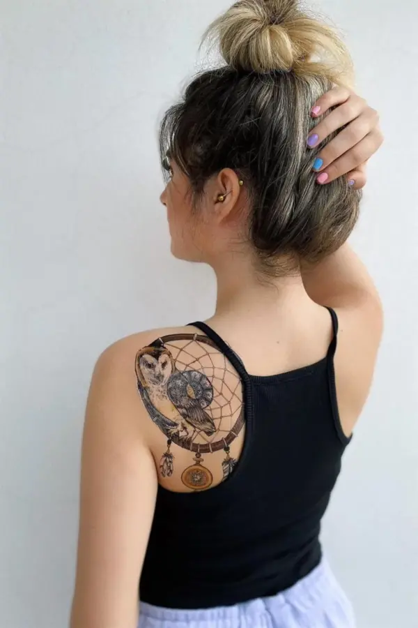 Geçici Baykuş ve Düş Kapanı Dövme Tattoo