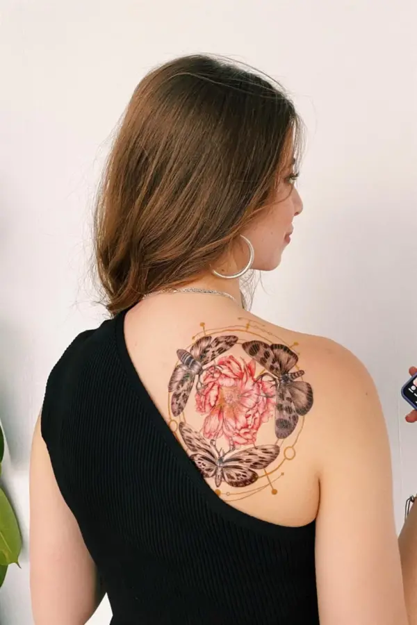 Geçici Çiçek ve Kelebek Dövme Tattoo