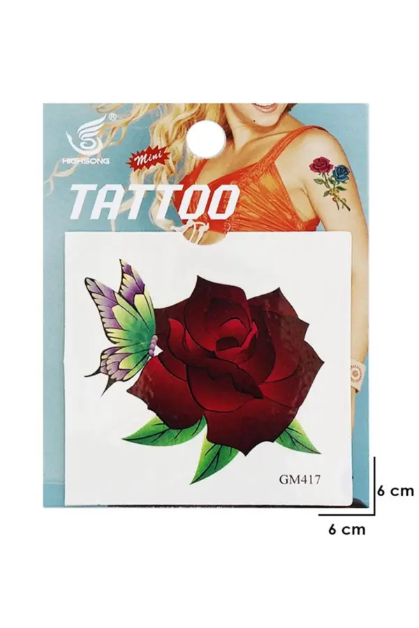 Geçici Çiçek ve Kelebek Mini Dövme Tattoo