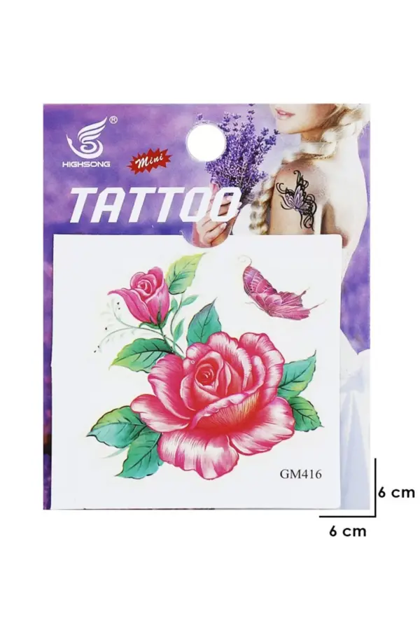 Geçici Çiçek ve Kelebek Mini Dövme Tattoo