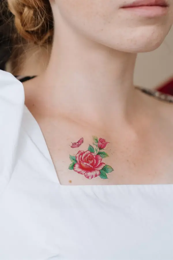 Geçici Çiçek ve Kelebek Mini Dövme Tattoo