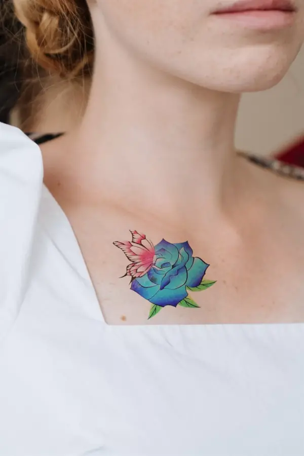 Geçici Çiçek ve Kelebek Mini Dövme Tattoo