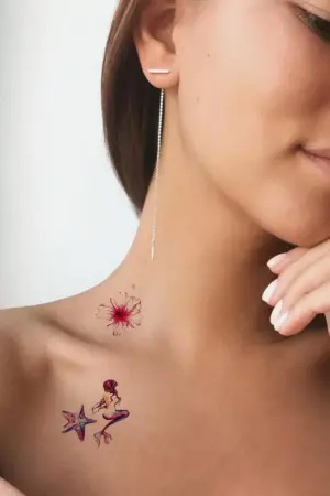 Geçici Deniz Kızı Mini Dövme Tattoo