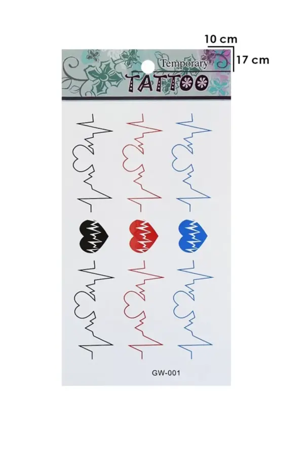 Geçici Kalp Ritim Dövme Tattoo