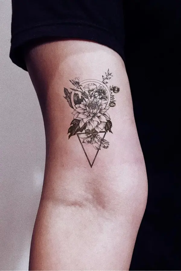 Geçici Mini Çiçek ve Üçgen Dövme Tattoo