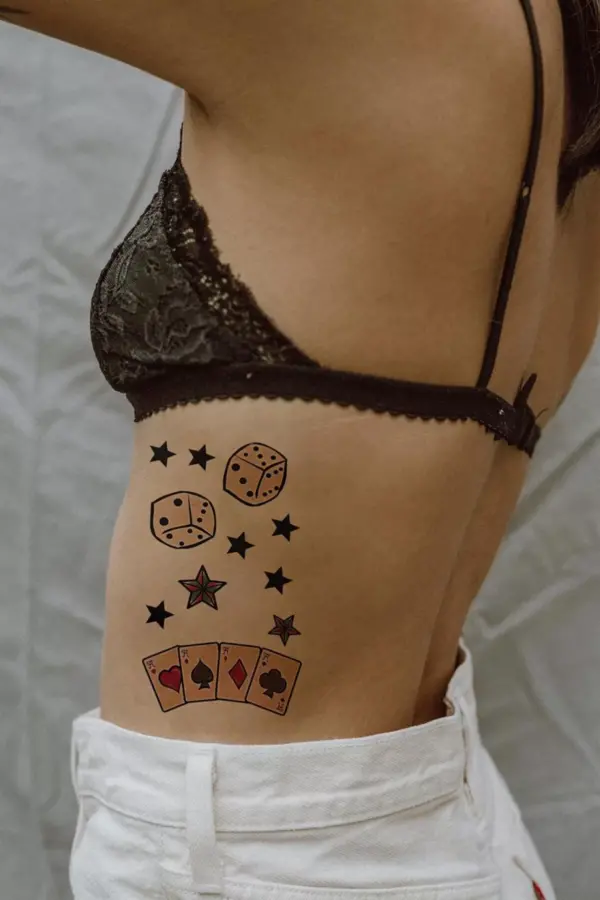 Geçici Mini Zar ve Kart Dövme Tattoo