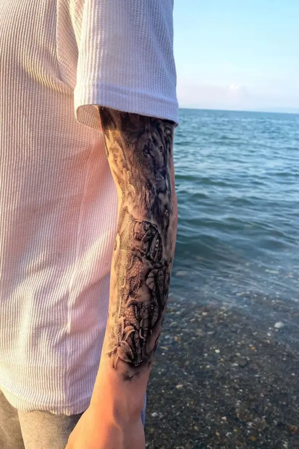 Geçici Savaşçı ve Aslan Kol Dövme Tattoo