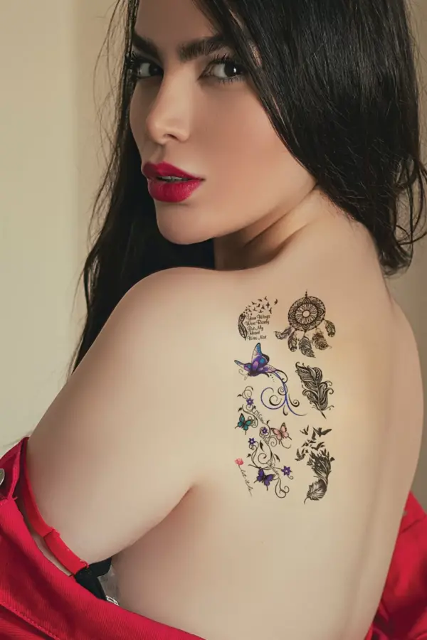 Gerçekçi Geçici Düş Kapanı ve Karışık Dövme Tattoo