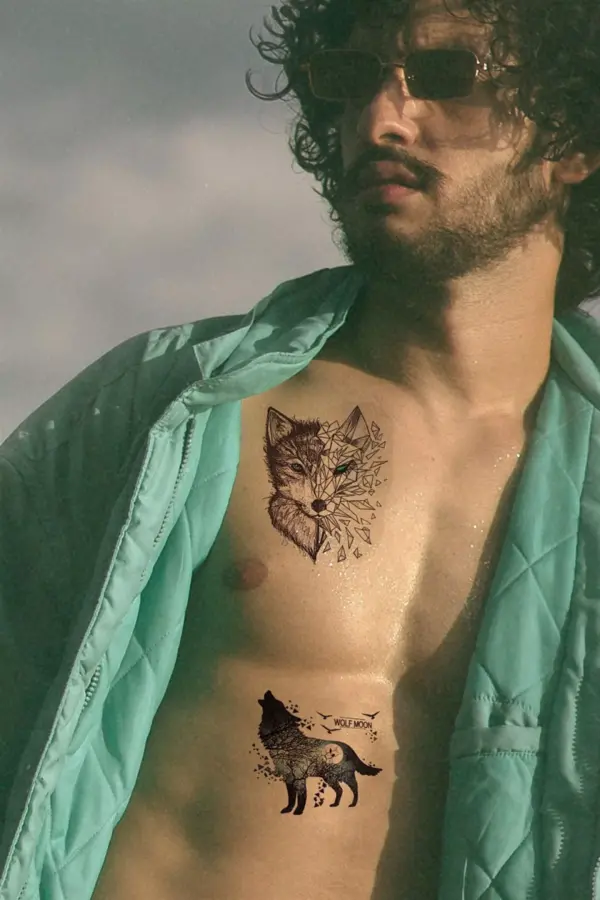 Gerçekçi Geçici Kurt Dövme Tattoo