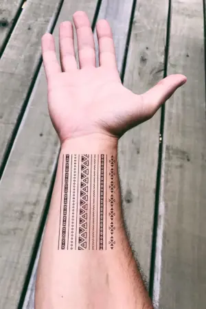 Karışık Desenli Geçici Şerit Dövme Tattoo