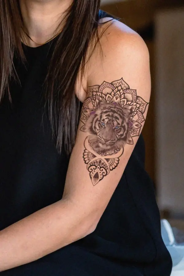 Motifli Bengal Kaplanı Geçici Dövme Tattoo