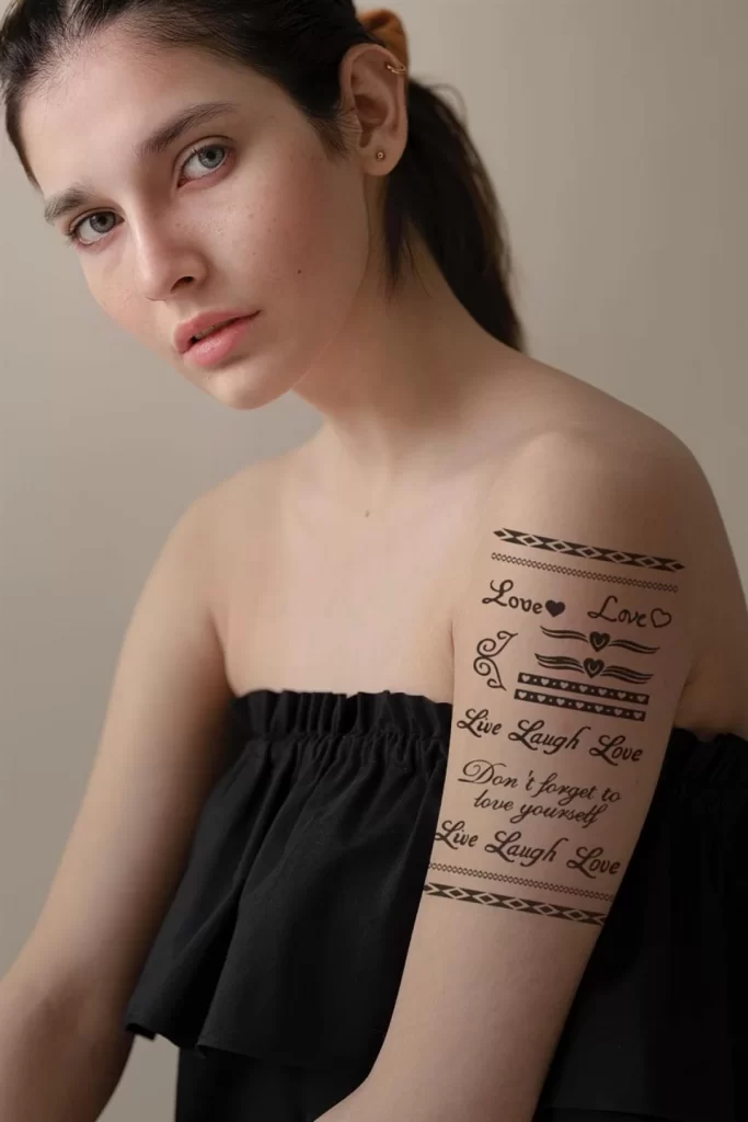 Yazılı ve Şekiller Geçici Dövme Tattoo